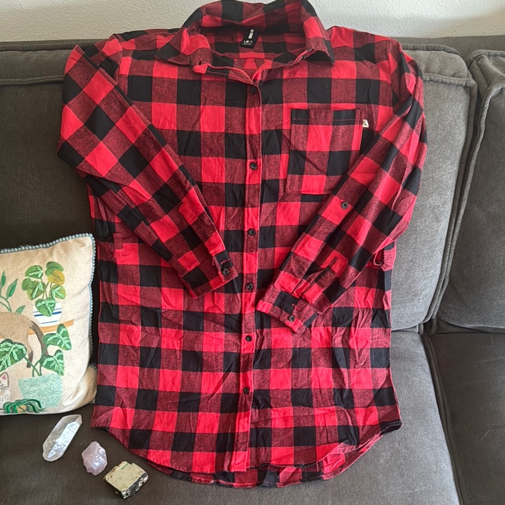 Agnes & Dora Red and Black Plaid Women’s Shirt